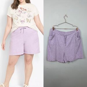 Lane Brant Lilac Lavender Purple Linen Blend Shorts Sz 18/20